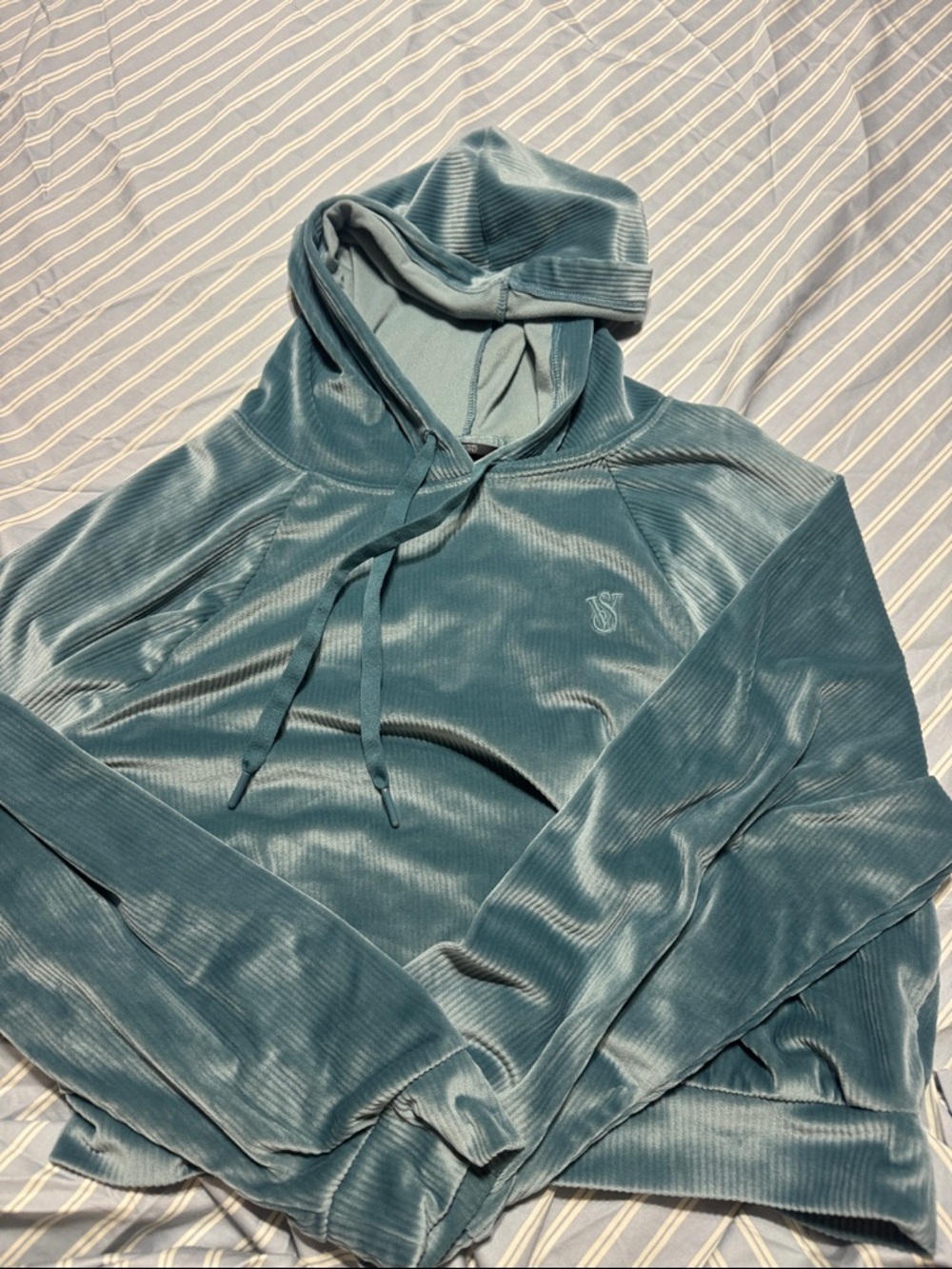 Victoria's Secret Teal Velvet Hoodie